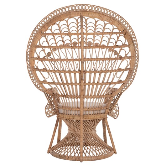 ΠΟΛΥΘΡΟΝΑ ROYAL PEACOCK HM9342 RATTAN ΣΕ ΦΥΣΙΚΟ-ΜΑΞΙΛΑΡΙ ΜΠΕΖ 114x72x150Yεκ.