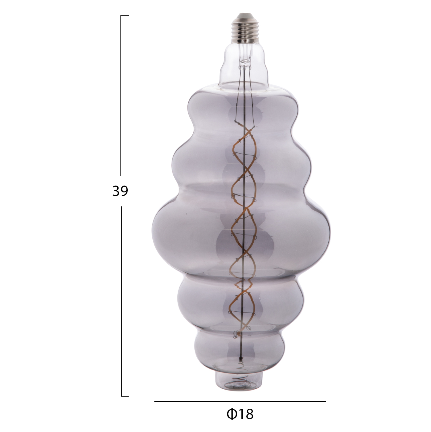 ΛΑΜΠΤΗΡΑΣ LED FILAMENT 8W E27 3000K SMOKE COLOR DIMMABLE HM4056.03