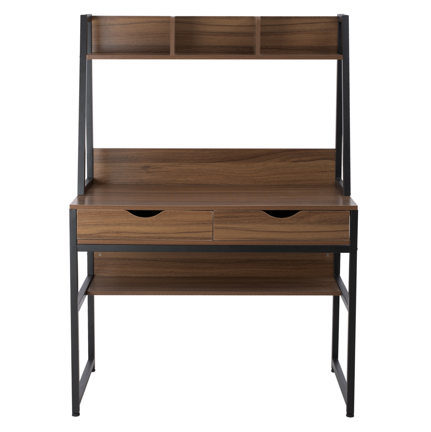 ΓΡΑΦΕΙΟ ΜΕ ΒΙΒΛΙΟΘΗΚΗ TANAYA HM2390.12 ΜΕΛΑΜΙΝΗ ΚΑΡΥΔΙ-ΜΑΥΡΟΣ ΜΕΤΑΛΛ.ΣΚΕΛΕΤΟΣ 100x48x139Y