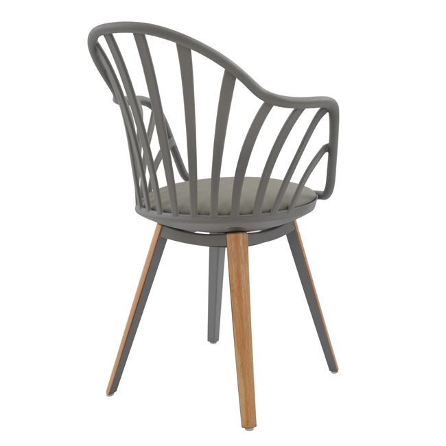 ΠΟΛΥΘΡΟΝΑ ΤΡΑΠΕΖΑΡΙΑΣ HM8049.10 ANAIS ΓΚΡΙ ΜΕ ΞΥΛΙΝΑ ΠΟΔΙΑ 60x53x86Υ εκ.