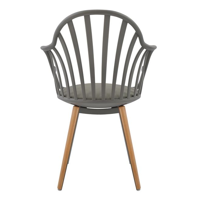 ΠΟΛΥΘΡΟΝΑ ΤΡΑΠΕΖΑΡΙΑΣ HM8049.10 ANAIS ΓΚΡΙ ΜΕ ΞΥΛΙΝΑ ΠΟΔΙΑ 60x53x86Υ εκ.