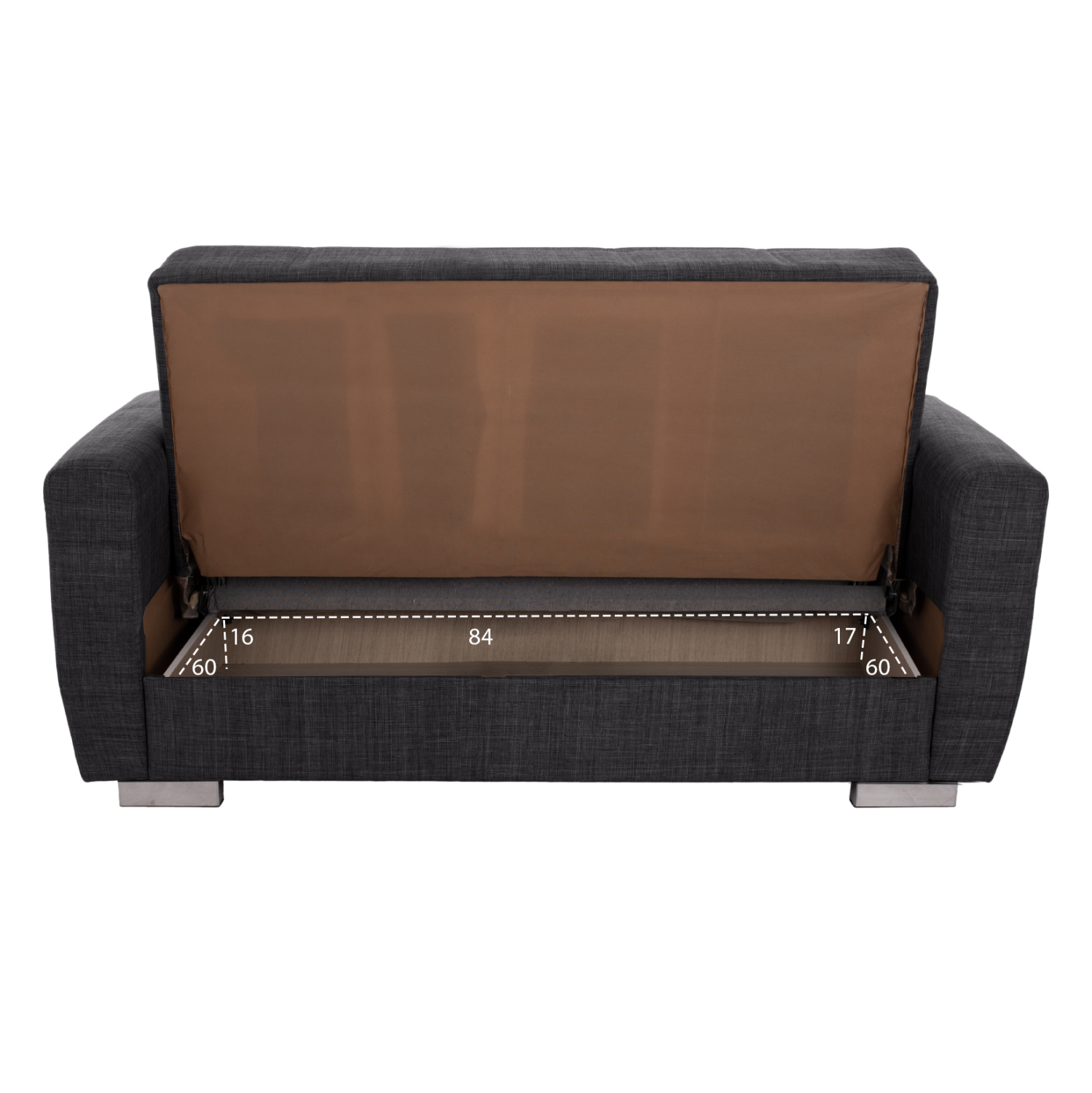 ΚΑΝΑΠΕΣ ΚΡΕΒΑΤΙ POLYA ΔΙΘΕΣΙΟΣ ΓΚΡΙ HM3241.03 153x87x77Υεκ.