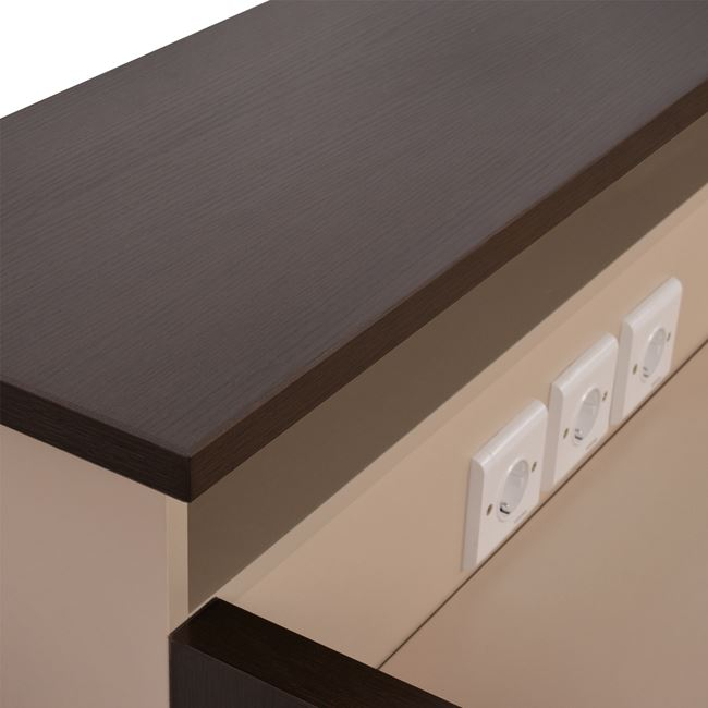 ΓΡΑΦΕΙΟ ΥΠΟΔΟΧΗΣ DALTON HM2068.01 ΜΕΛΑΜΙΝΗ ΣΕ WENGE-ΜΠΕΖ 240x80x106Υεκ.