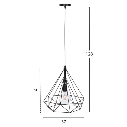 ΦΩΤΙΣΤΙΚΟ ΟΡΟΦΗΣ ΚΡΕΜΑΣΤΟ HM4064 ΜΑΥΡΟ ΜΕΤΑΛΛΙΚΟ ΚΑΠΕΛΟ 32x37x128Yεκ.