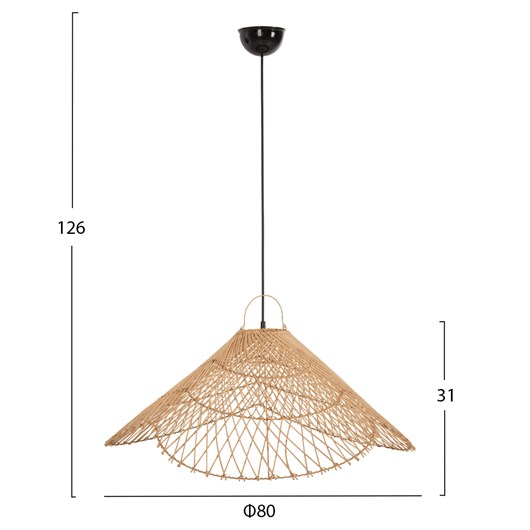 ΦΩΤΙΣΤΙΚΟ ΟΡΟΦΗΣ ΚΡΕΜΑΣΤΟ HM7879.02 RATTAN ΣΕ ΦΥΣΙΚΟ ΧΡΩΜΑ Φ80x126Υ εκ.