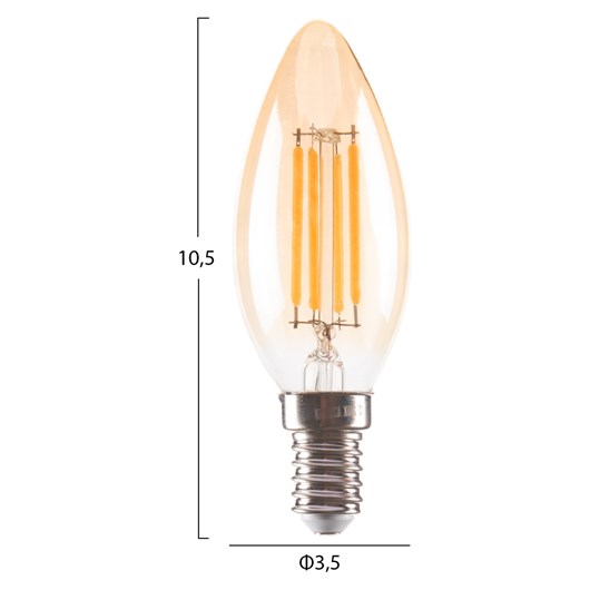 ΛΑΜΠΤΗΡΑΣ LED FILAMENT 4W E14 3000K ΧΡΥΣΟ DIMMABLE HM4048.02