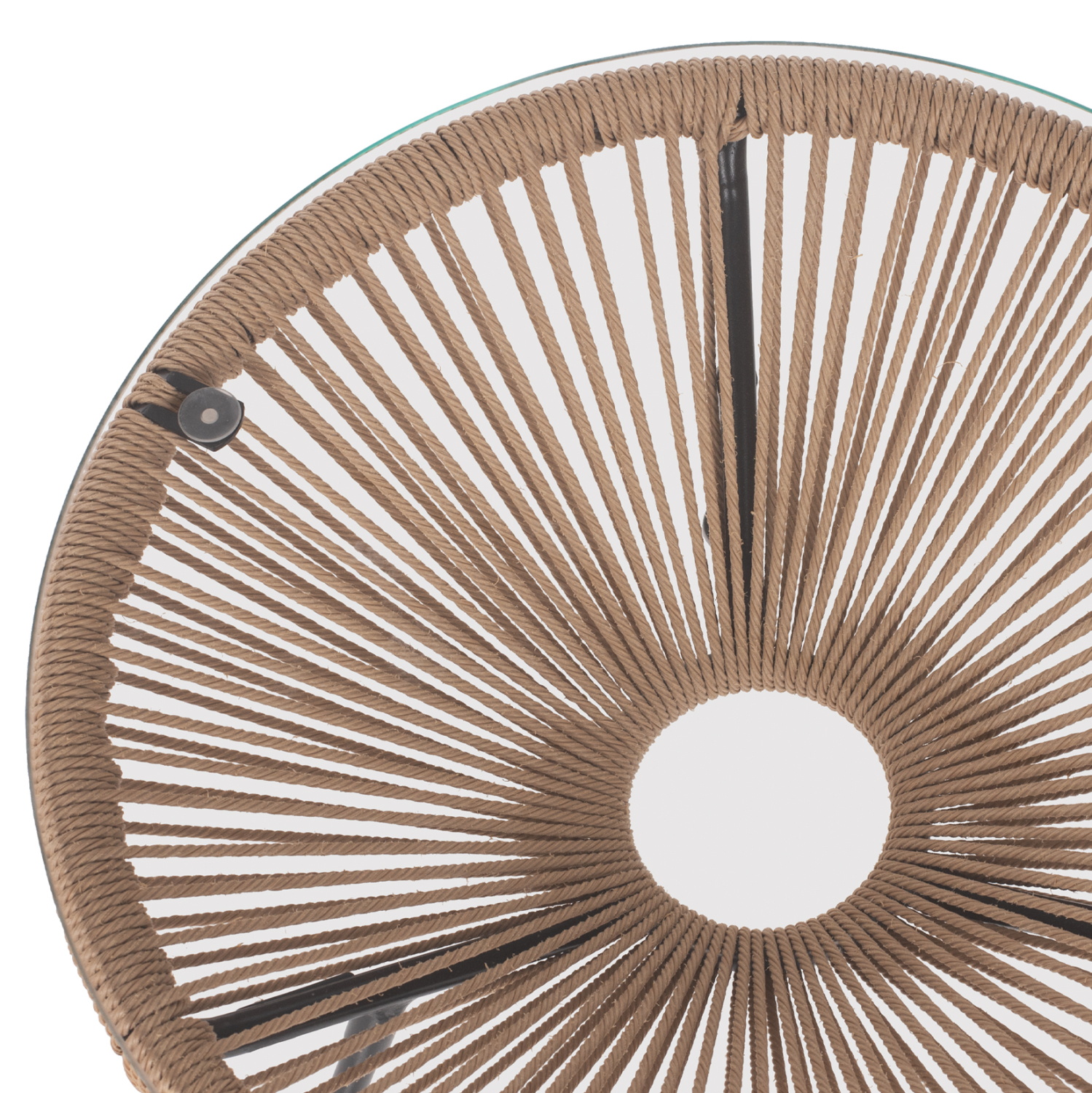 ΤΡΑΠΕΖΙ ΒΟΗΘΗΤΙΚΟ ALLEGRA ΜΑΥΡΟ ΜΕΤΑΛΛΟ ME TWISTED WICKER ΦΥΣΙΚΟ HM5873.01 Φ47Χ45Υεκ.