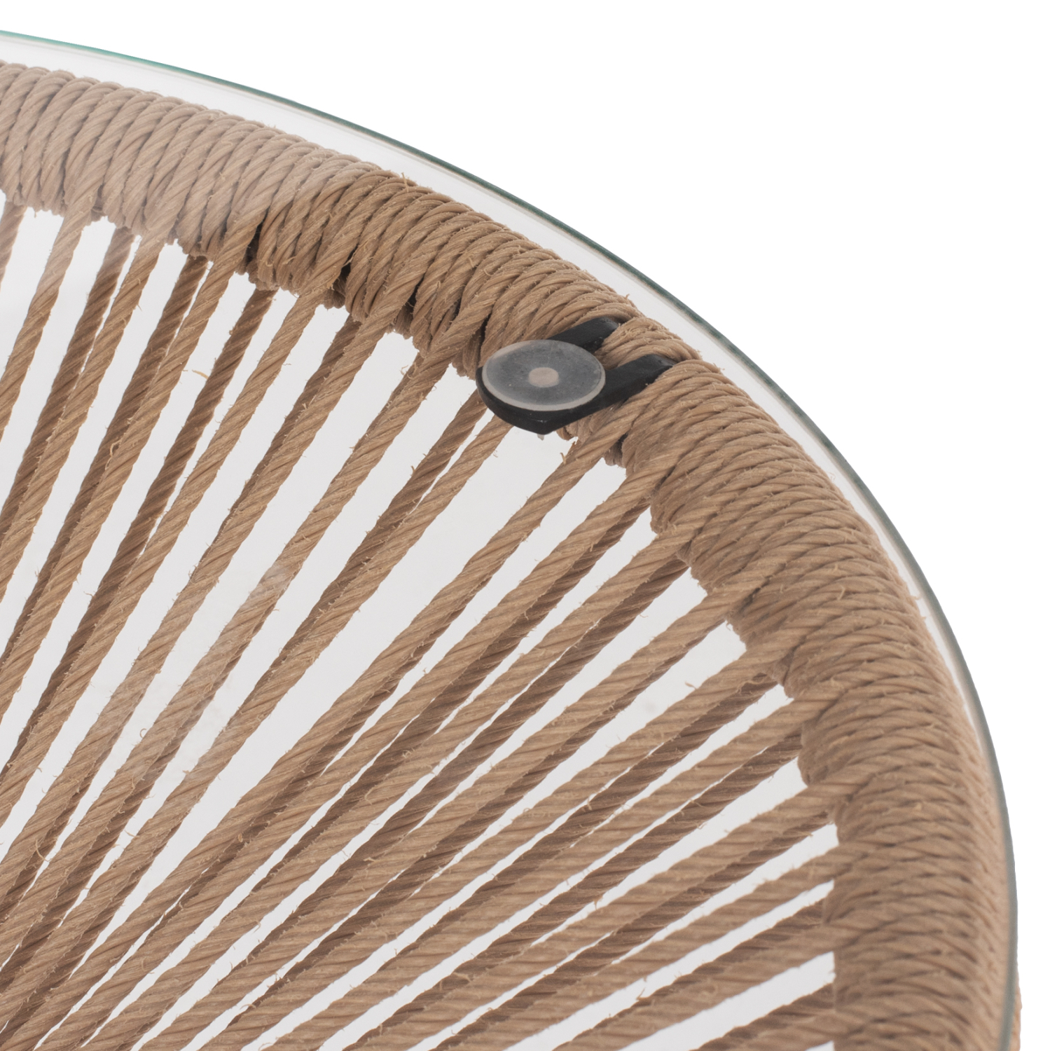 ΤΡΑΠΕΖΙ ΒΟΗΘΗΤΙΚΟ ALLEGRA ΜΑΥΡΟ ΜΕΤΑΛΛΟ ME TWISTED WICKER ΦΥΣΙΚΟ HM5873.01 Φ47Χ45Υεκ.