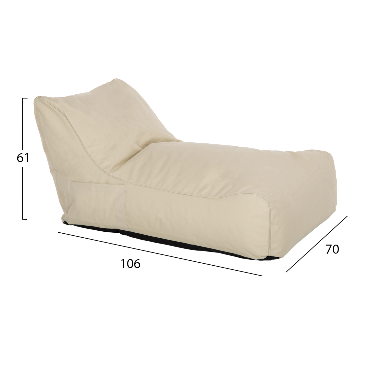 ΠΟΥΦ BLOOM ΑΔΙΑΒΡΟΧΟ HM5111.11 ΜΠΕΖ 106x70x61Υ εκ.