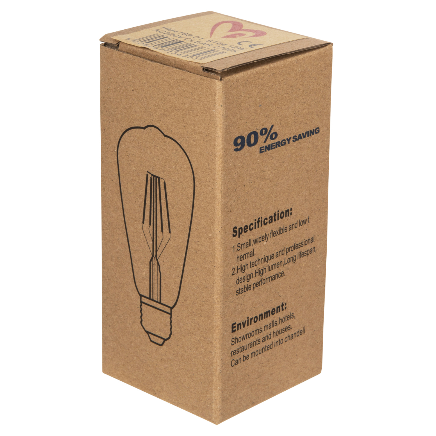 ΛΑΜΠΤΗΡΑΣ HM4189.01 LED FILAMENT 12W E27 2700K ΔΙΑΦΑΝΟΣ
