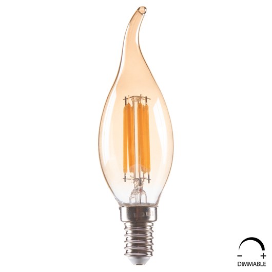 ΛΑΜΠΤΗΡΑΣ HM4047.02 ΣΤΥΛ ΦΛΟΓΑ LED FILAMENT 6W E14 3000K GOLD DIMMABLE