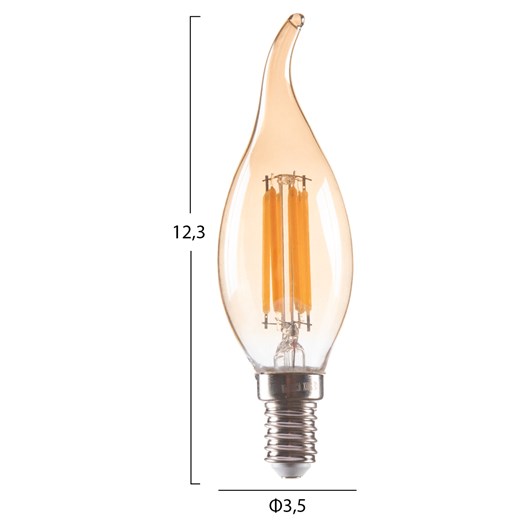 ΛΑΜΠΤΗΡΑΣ HM4047.02 ΣΤΥΛ ΦΛΟΓΑ LED FILAMENT 6W E14 3000K GOLD DIMMABLE