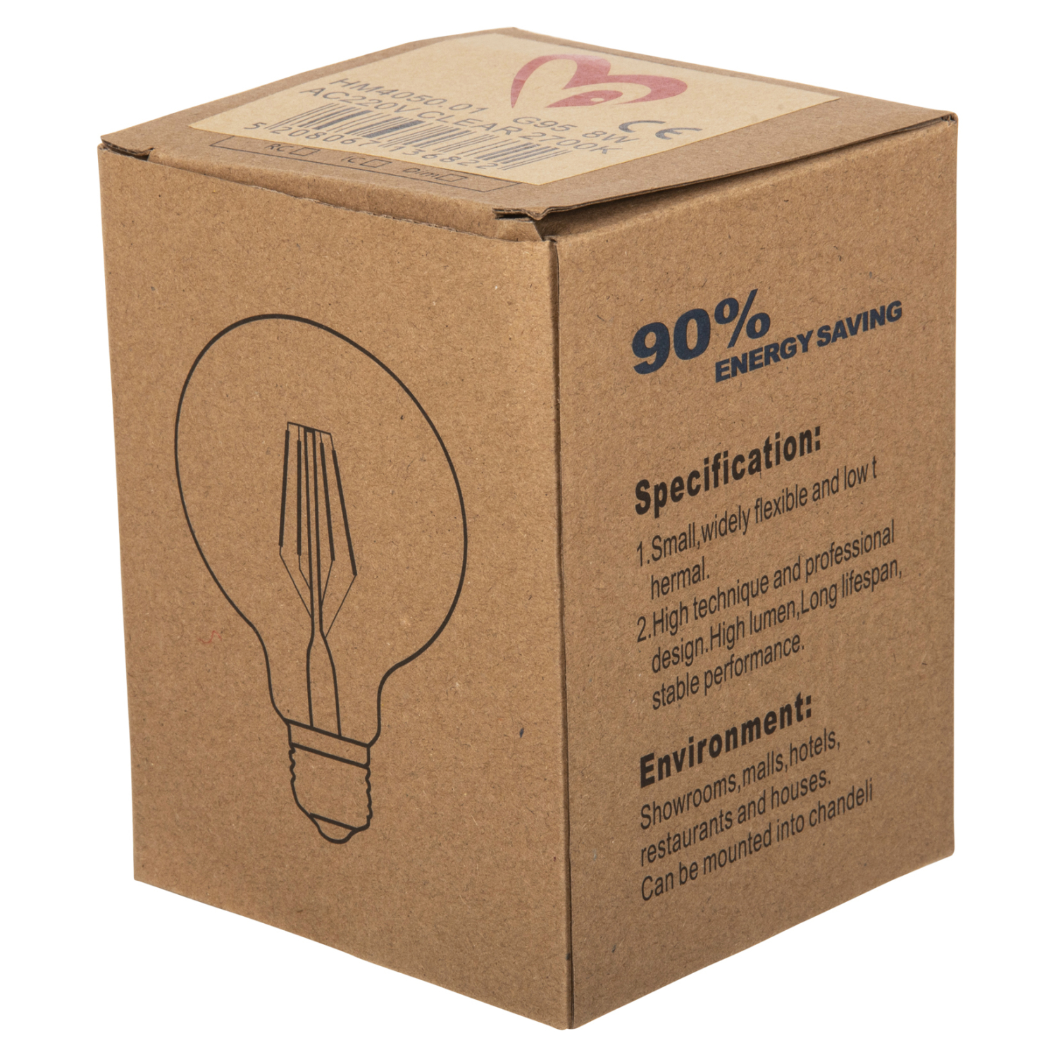 ΛΑΜΠΤΗΡΑΣ GLOBO LED FILAMENT 8W E27 3000K ΔΙΑΦΑΝΟΣ DIMMABLE HM4050.01
