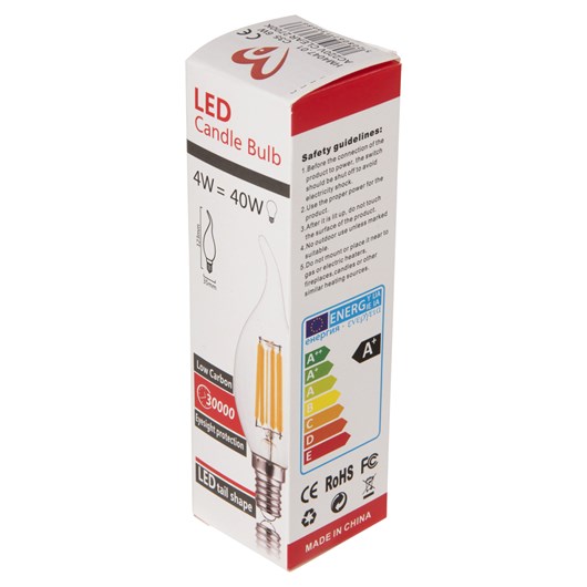 ΛΑΜΠΤΗΡΑΣ HM4047.01 ΣΤΥΛ ΦΛΟΓΑ LED FILAMENT 6W E14 3000K ΔΙΑΦΑΝΟ DIMMABLE