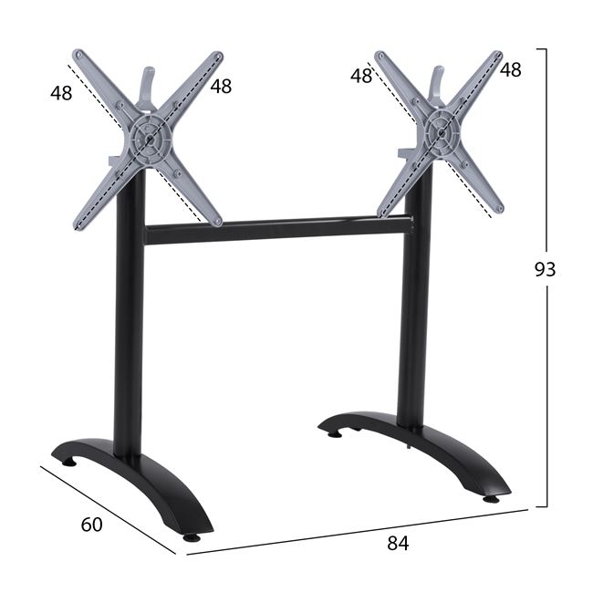 ΒΑΣΗ ΑΛΟΥΜΙΝΙΟΥ ΔΙΣΤΗΛΗ HM468.01 ΜΑΥΡΟ ΜΑΤ 78X59,5X73Υ εκ.
