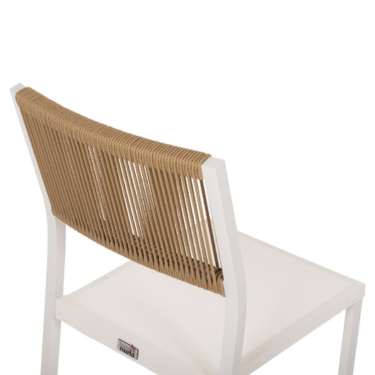 ΚΑΡΕΚΛΑ ΑΛΟΥΜΙΝΙΟΥ ΛΕΥΚΗ ΜΠΕΖ RATTAN & TEXTLINE HM5921.02 46x55,5x83Yεκ.