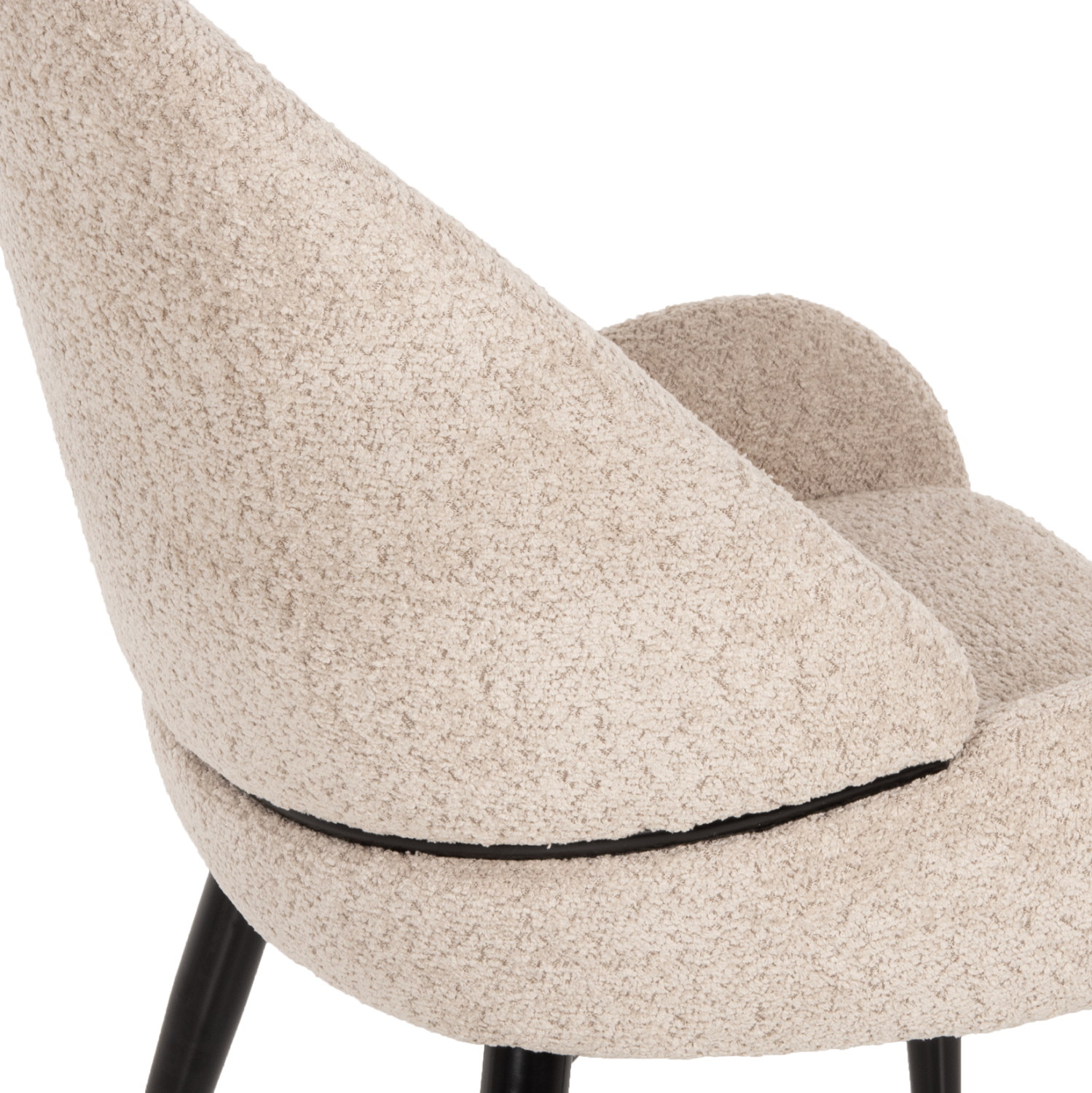 ΚΑΡΕΚΛΑ SARKY HM8585.02 ΥΦΑΣΜΑ ΜΠΟΥΚΛΕ ΕΚΡΟΥ ΜΕ ΜΕΤΑΛΛΙΚΑ ΠΟΔΙΑ 56x64x88Yεκ.