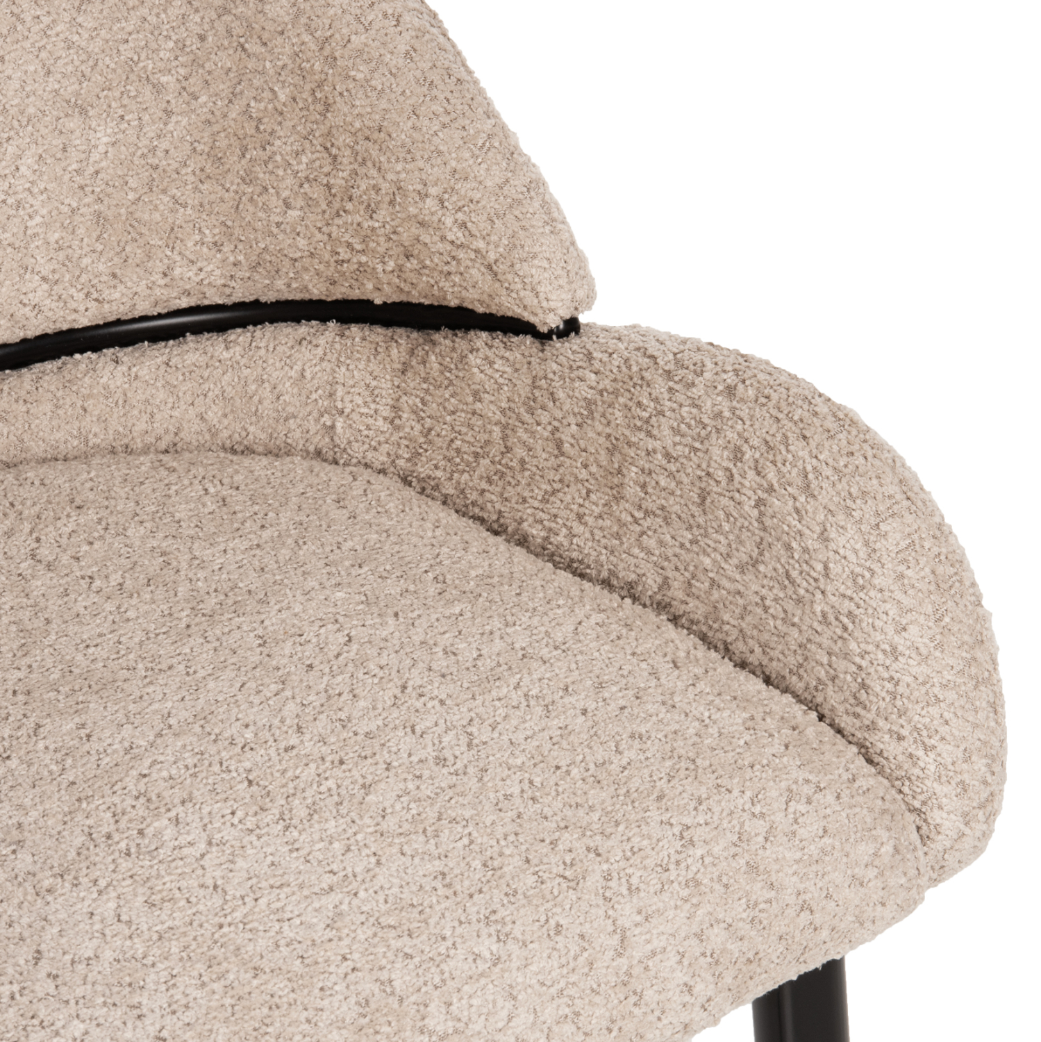 ΚΑΡΕΚΛΑ SARKY HM8585.02 ΥΦΑΣΜΑ ΜΠΟΥΚΛΕ ΕΚΡΟΥ ΜΕ ΜΕΤΑΛΛΙΚΑ ΠΟΔΙΑ 56x64x88Yεκ.