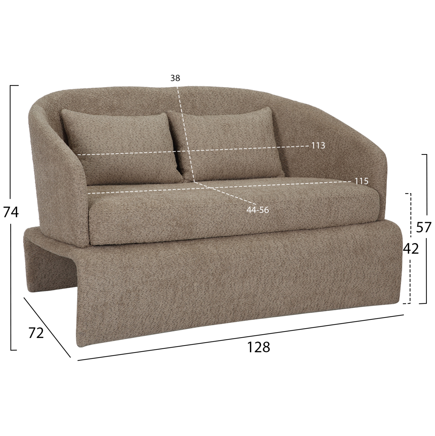 ΚΑΝΑΠΕΣ ΔΙΘΕΣΙΟΣ BEVY2 HM9678.03 ΜΠΕΖ ΜΠΟΥΚΛΕ ΥΦΑΣΜΑ-ΜΕΤΑΛΛΙΚΟΣ ΣΚΕΛΕΤΟΣ 128x72x74Υεκ.