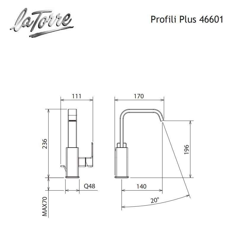 La Torre Profili 46601 Μπαταρία Νιπτήρος