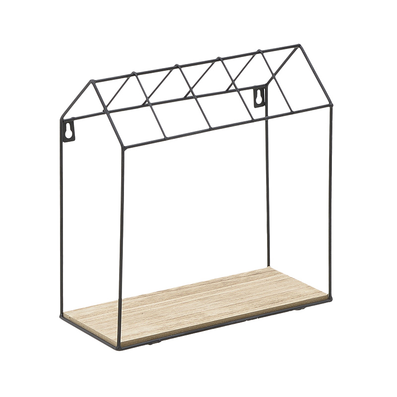 Ράφι Τοίχου Μαύρο - Φυσικό 30x13x30cm