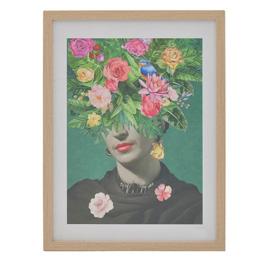 ΠΙΝΑΚΑΣ ΜΕ ΠΛΑΙΣΙΟ PRINTED FRIDA KAHLO ΠΡΑΣΙΝΟ 60X80 (3-90-054-0007)