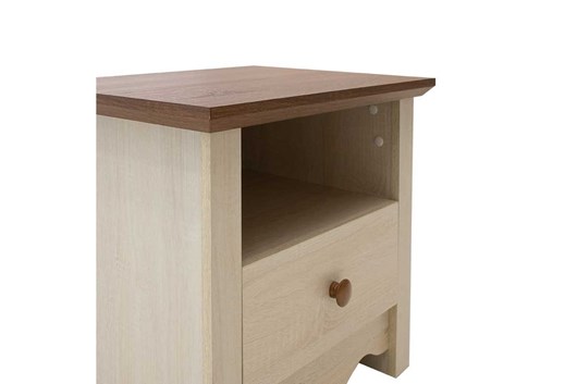 Κομοδίνο Loran pakoworld με συρτάρι χρώμα light oak-καρυδί 55x41x51εκ