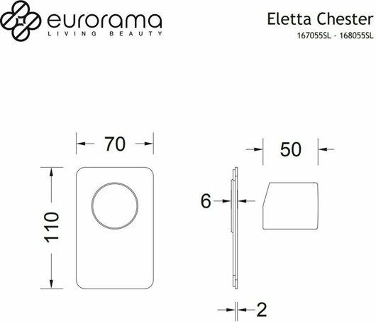 Eurorama Μίκτης Εντοιχισμού 1 Εξόδου Με Χρώμα Χρυσό Brushed Eletta Chester 168055SL-201