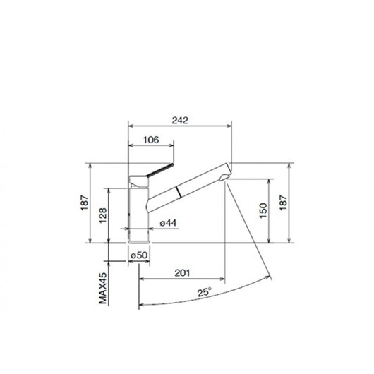 La Torre New Pro 42181-100 Μπαταρία Κουζίνας Χρωμέ Με Περιστρεφόμενο Κορμό Και Συρόμενο Ντους